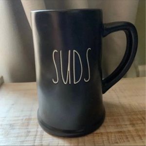 Rae Dunn SUDS Beer Stein Black w/ White
